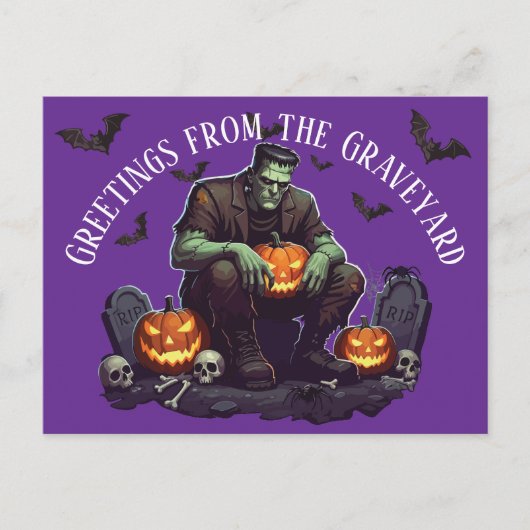 Frankenstein Halloween Briefkaart (Voorkant)