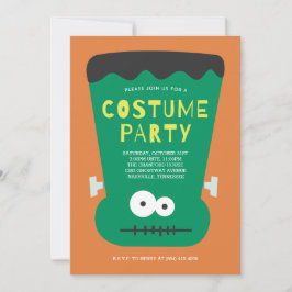 Frankenstein Halloween Costume Party Invitation Kaart