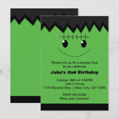 Frankenstein Halloween Cute Uitnodiging Kinderfees (Voorkant / Achterkant)