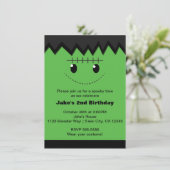 Frankenstein Halloween Cute Uitnodiging Kinderfees (Staand voorkant)