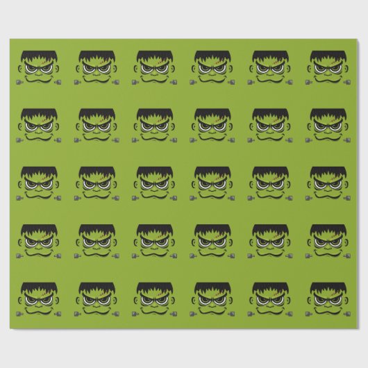 Frankenstein Halloween Face Cadeaupapier (Vlak)