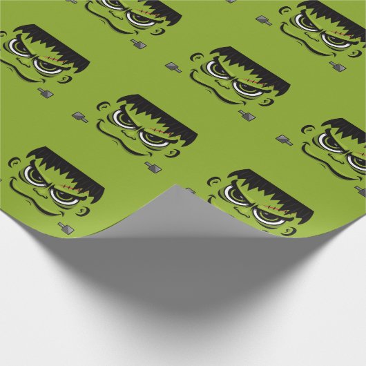 Frankenstein Halloween Face Cadeaupapier (Hoek)