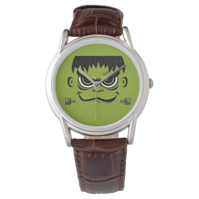 Frankenstein Halloween Face Horloge (Voorkant)