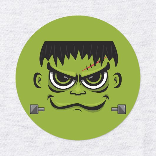 Frankenstein Halloween Face Labels (Design 2)