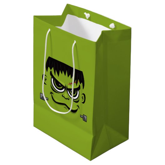 Frankenstein Halloween Face Medium Cadeauzakje (Voorkant Gekanteld)