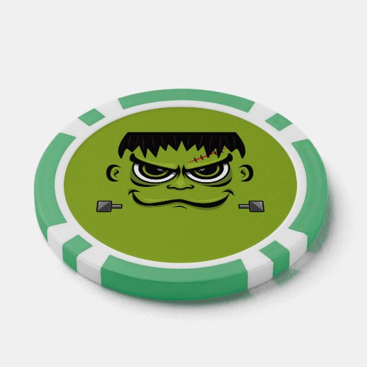 Frankenstein Halloween Face Poker Chips (Enkel)