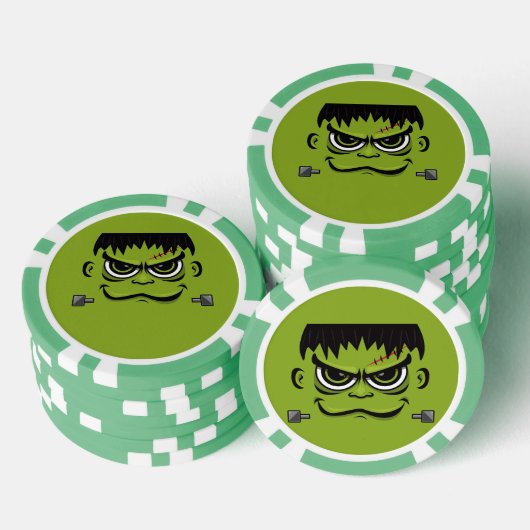 Frankenstein Halloween Face Poker Chips (Opstapeling)