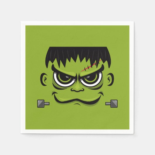 Frankenstein Halloween Face Servet (Voorkant)