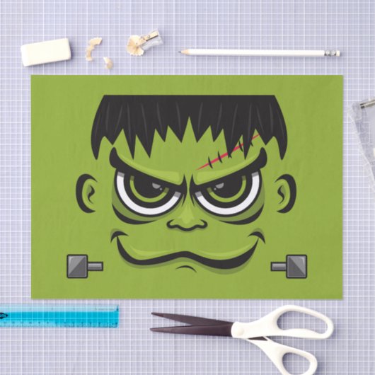 Frankenstein Halloween Face Tissuepapier (Craft)