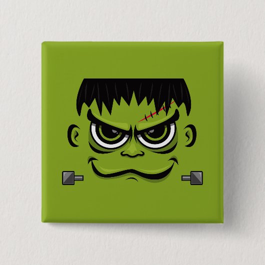 Frankenstein Halloween Face Vierkante Button 5,1 Cm (Voorkant)
