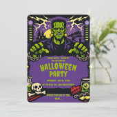 Frankenstein Halloween-feest Kaart (Staand voorkant)