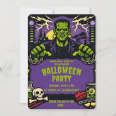 Frankenstein Halloween-feest Kaart (Voorkant)