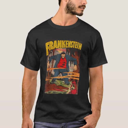 Frankenstein Halloween Horror Comic  Horror T-shirt (Voorkant)