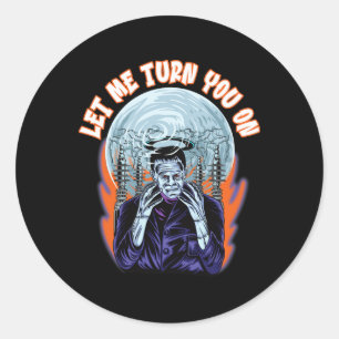 Frankenstein Halloween Horror Funny Horr Ronde Sticker