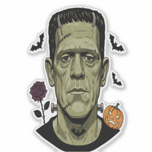 Frankenstein Halloween illustratie griezelig Sticker (Voorkant)