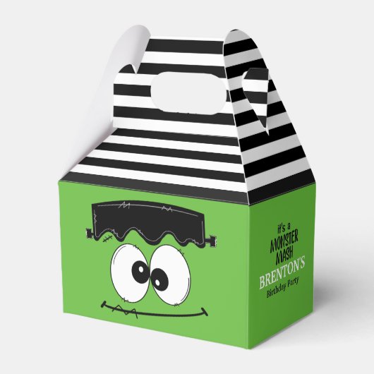 Frankenstein Halloween Kids Birthday Party Bedankdoosjes (Achterkant)