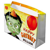 Frankenstein Halloween Kids Verjaardag Groot Cadeauzakje (Achterkant Gekanteld)