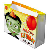 Frankenstein Halloween Kids Verjaardag Groot Cadeauzakje (Voorkant Gekanteld)