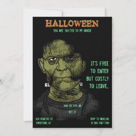 Frankenstein Halloween Monster Dangerous Party Kaart