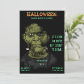 Frankenstein Halloween Monster Dangerous Party Kaart (Staand voorkant)