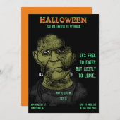 Frankenstein Halloween Monster Dangerous Party Kaart (Voorkant / Achterkant)