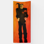 Frankenstein Halloween Party Kunst Tall Scary Spandoek (Verticaal)