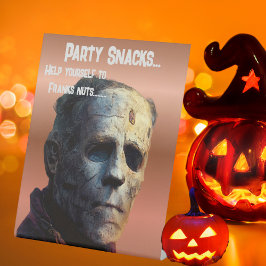 Frankenstein Halloween Party Snacks Reclamebord Met Voetstuk