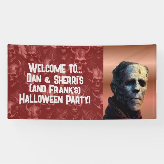Frankenstein Halloween Party Spandoek (Horizontaal)