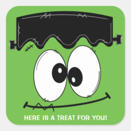 Frankenstein Halloween Party Stickers, Halloween Vierkante Sticker