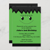 Frankenstein Halloween Schattigee Kinder feestuitn Kaart (Voorkant / Achterkant)