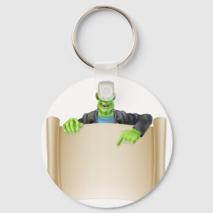 Frankenstein Halloween Sign Scroll Sleutelhanger