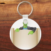 Frankenstein Halloween Sign Scroll Sleutelhanger (Voorkant)