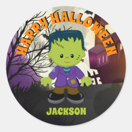 Frankenstein Halloween Stickers Kinder gepersonali