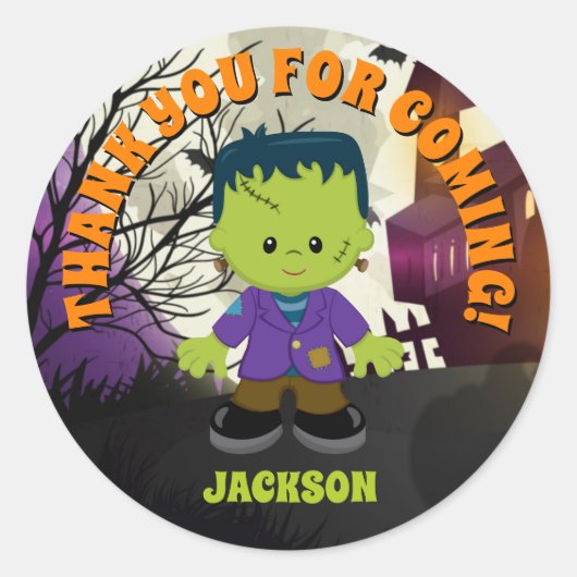 Frankenstein Halloween Stickers Kinder gepersonali (Voorkant)