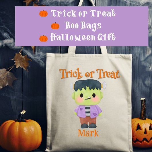 Frankenstein Halloween Trick or treat Tote Bag