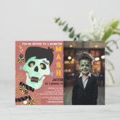 Frankenstein Halloween Verjaardag Fotouitnodiging Kaart (Staand voorkant)