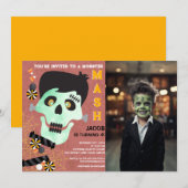 Frankenstein Halloween Verjaardag Fotouitnodiging Kaart (Voorkant / Achterkant)