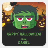 Frankenstein Halloween Vierkante Sticker (Voorkant)