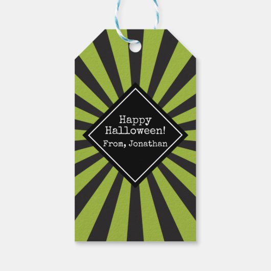 Frankenstein Happy Halloween Cadeaulabel (Achterkant)