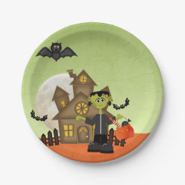 Frankenstein, Haunted House, Halloween Papieren Bordje