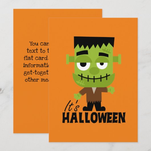 Frankenstein Het is Halloween Kaart (Voorkant / Achterkant)