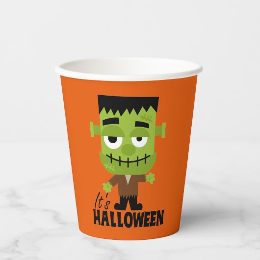 Frankenstein Het is Halloween Papieren Bekers (Voorkant)