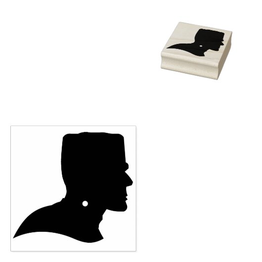 Frankenstein hoofd silhouet kunst stempel (Gestempeld)