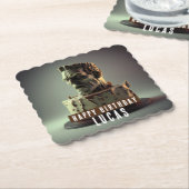 Frankenstein Hoofd Verjaardag Chocolade Cake - Kartonnen Onderzetters (Gebogen)