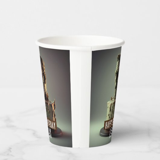 Frankenstein Hoofd Verjaardag Chocolade Cake - Papieren Bekers (Rechts)