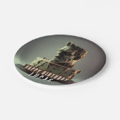 Frankenstein Hoofd Verjaardag Chocolade Cake - Papieren Bordje (Gekanteld)