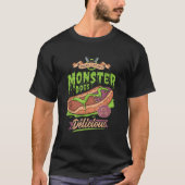 Frankenstein Hotdog Funny Lazy Kostuum Halloween T T-shirt (Voorkant)