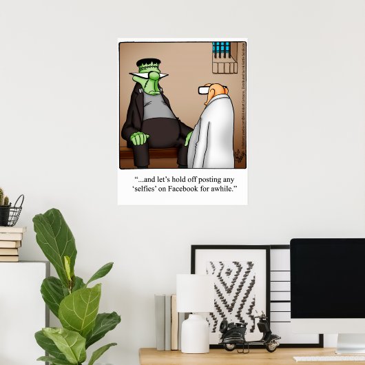 Frankenstein Humor Monster Poster (Thuiskantoor)