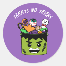 Frankenstein Kinder Snoep Halloween Party Ronde Sticker