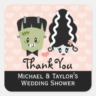 Frankenstein Koppels Bruiloft Douche Stickers